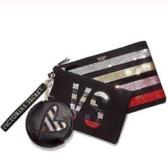 NWT Bundle VICTORIA’S SECRET Tote Wristlet & Cosmetic Trio Bags Set - Picture 3 of 13